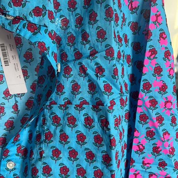 Gorgeous ❤️ J. CREW classic popover shirt in block print overlay NWT - Picture 9 of 10